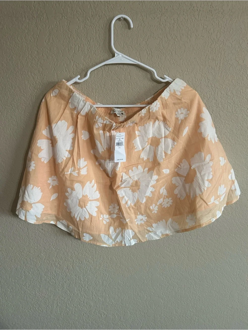 American Eagle Outfitters Peach Floral Waistband Skirt